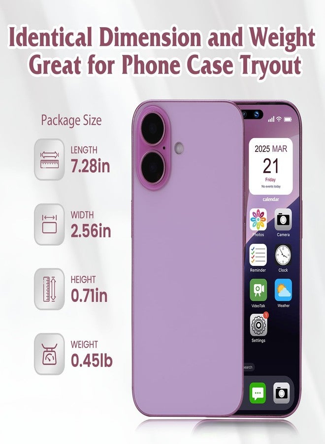 Mearar Dummy Fake Phone Model, Looks Like The Real Phone Compatible with Phone 16, for Cell Phone Store Display or Send a Toy Phone 16 for Kids (Pink Rainbow) - Image 2